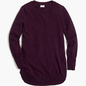 J.Crew wool blend tunic sweater size small purple